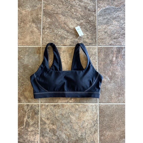 Aerie Goals Sweat Sports Bra Black Size Medium - Picture 1 of 6